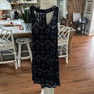 Vestido Kavu Jocelyn Azteca Alto Bajo Azul Viscosa Espalda Corredora M - Imagen 1 de 6