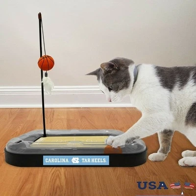 NCAA Cat Basketball Scratching Toy W/ Refillable Catnip Plush Ball & Jingle Bell - Image 1 of 4