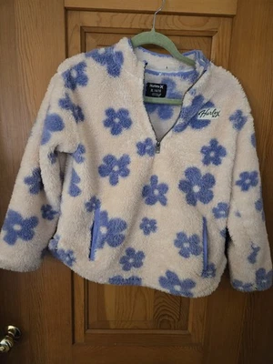 Chaqueta Sherpa Estampado de Flores Cuarto de Cremallera Hurley Niñas XL 14/16 Súper Suave Acogedora Foto 1 de 4