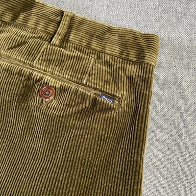 Pantalones de pana Polo Ralph Lauren para hombre calce clásico verde oliva talla 46Bx30 Foto 1 de 4