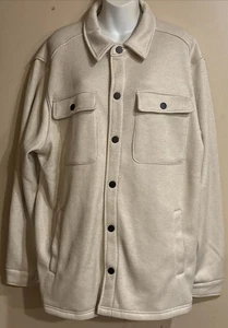 George Men's Tan  Snap-Button Knit Fleece Shirt Jacket NWT Chest Pockets Size XL - Picture 1 of 12