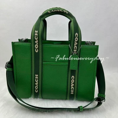 Coach Smith Tote Bag Crossbody In Leather/Silver/Kelly CBM10 NWT - Image 1 of 4