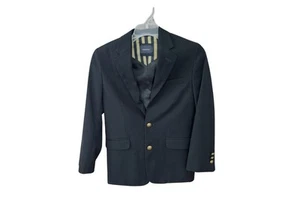 NAUTICA Boys Size 6 2 Button Blazer Navy Blue Jacket Goldtone Buttons Sport Coat - Picture 1 of 4