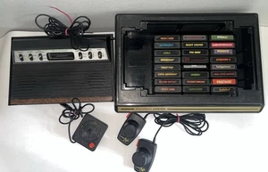 Vtg Atari 2600 Tele Games Video Arcade console Lot W 27 games - Sixer Pac Man - Picture 1 of 21
