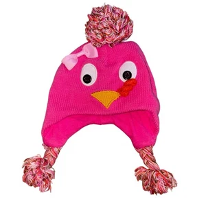 Koala Kids Infant Turkey Knit Beanie Winter Hat-Pink-0-3 Months-GUC - Picture 1 of 5