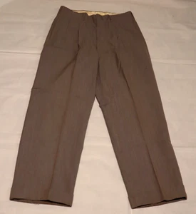 Vintage 1940s mens striped gray pleated front suspender trousers 31W x 28.5L - Picture 1 of 13