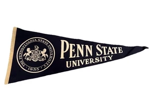 VTG 1960s Penn State University Nittany Lions Football Basketball Banner Pennant - Picture 1 of 10