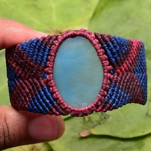 Handgefertigtes natürliches Onyx Edelstein Boho Makramee schönes Heil Reiki Armband - Bild 1 von 11