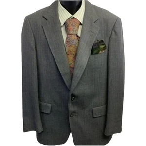 Austin Reed Jacket Gray Stripe Suit 2 Button Sport Coat Tailored Windsor Cloth - Picture 1 of 7