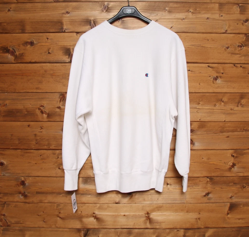 Sweat-Shirt Champion Reverse Wave Taille XL D'Occassion (Sa2192) Blanc Cru Made - Photo 1/4