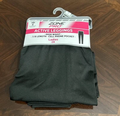 Ladies 2XL (16) Active Stretch High Waisted Legging Cell Phone Pocket - Image 1 of 4