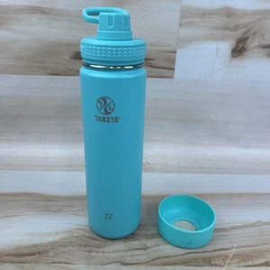 Takeya Actives 22 OZ Botella de agua aislada de acero inoxidable azul aguamarina usada en excelente estado - Imagen 1 de 9