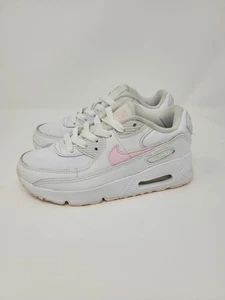 Nike Air Max 90 Leather PS White Pink Foam CD6867-121 Kids Size 13C Girls Sneake - Picture 1 of 7
