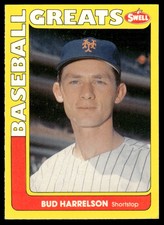 1991 SWELL BASEBALL GREATS BUD HARRELSON NEW YORK METS #38