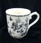 Churchill Toile Black and Cream 4” Coffee Cup Mug. Made In England