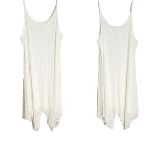 Vestido Verducci Para Mujer Blanco Paisley Encaje Sin Mangas Forrado Dobladillo Asimétrico XL - Imagen 1 de 13