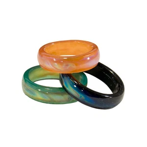 Opal Essence Oceans Mystique Agate Mood Color Change Ring Band Sizes 4-9.5 #MR1 - Picture 1 of 4