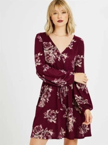 Altar’d State Women’s Ultra Soft Long Sleeve Floral Purple Melanie Dress - Picture 1 of 3