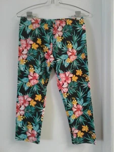 No Boundaries Girls Floral Leggings Black Pink Size M - Picture 1 of 4