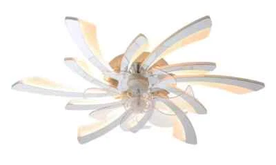 31 in. Indoor Chrome Petalaoid Style Ceiling Fan with Lighting Flush Mount - Image 1 of 4