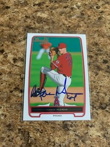 Mike Morin Signed 2012 Bowman Draft Rc Auto Los Angeles Angels