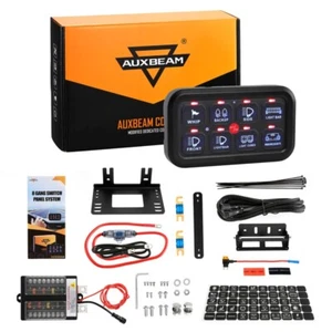 AUXBEAM 8 Gang Switch Panel On/Off LED Car Switch Panel Circuit Control 12V/24V - Picture 1 of 12