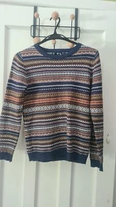 Tu Kids Boys Striped Sweater -  12 Years  - brown/black/white pattern mosaic - Picture 1 of 3