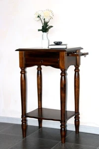 Massivholz Konsolentisch braun kolonial NEU Telefontisch Beistelltisch Wandtisch - Bild 1 von 7