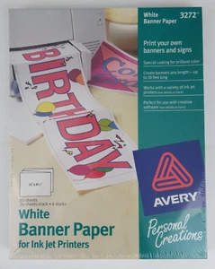 Avery 3272 White Banner Paper for Ink Jet Printers - New Factory Sealed - Picture 1 of 6