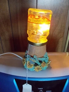 Homemade Nightlight Multi-colored “Home Sweet Home” Vase Has Flower’s 7” H - Picture 1 of 11