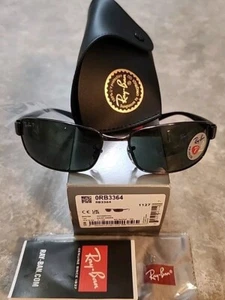 🔥 Occhiali da sole RAY-BAN RB3364 POLARIZZATI canna di fucile/verde scuro 004/58 NUOVI - Foto 1 di 11