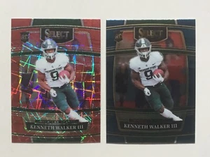 Kenneth Walker, 2022 Panini Select #15, Red Lazer Prizm + Base, ROOKIE CARDS RC - Bild 1 von 2