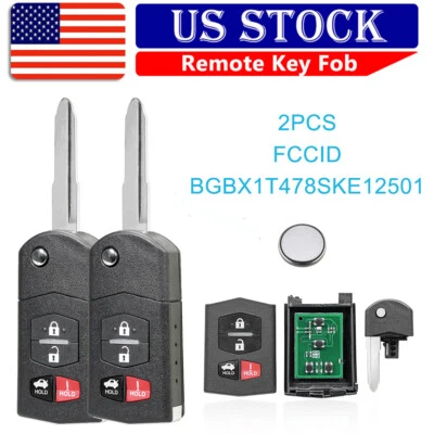 2 para Mazda MX-5 Miata 2006-2015 4btn mando a distancia abatible coche llavero BGBX1T478SKE125-01 Foto 1 de 4