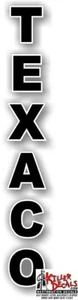 (TEXA-14-2) 20"x3" VERT. BLACK TEXACO GASOLINE DECAL W/ OUTLINE OIL CAN GAS PUMP - Picture 1 of 1