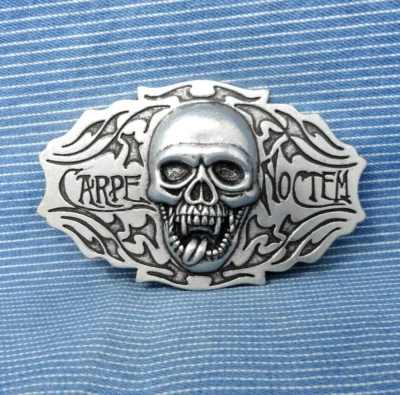 Пряжка ремня Vamp Skull Carpe Noctem Seize The Night мотоциклист готический рокер .GTA481 - Изображение 1 из 4