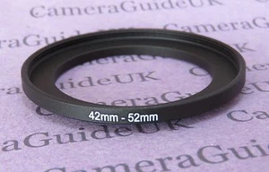 42mm to 52mm Male-Female Stepping Step Up Filter Ring Adapter 42mm-52mm  - Picture 1 of 2