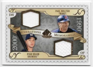 2009 SP LEGENDARY CUTS GENERATIONS DUAL JERSEY Paul Molitor/Ryan Braun #GMMB - Picture 1 of 1
