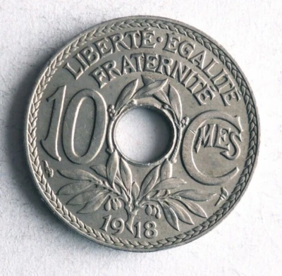 1918 FRANÇA 10 CENTAVOS - Excelente Moeda - FRETE GRÁTIS - França Bin #16 - Imagem 1 de 2
