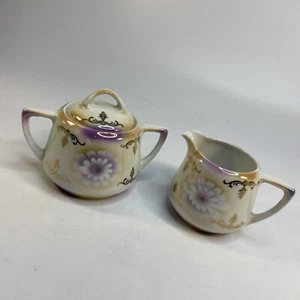 Creamer & Sugar Set Floral Daisy Gold Design Germany W Vintage - Picture 1 of 14