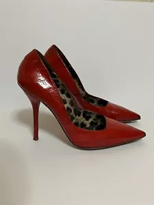 Dolce & Gabbana Red Patent Leather Pointed Toe High Heel Pumps US 9.5 EU 40 - Picture 1 of 19