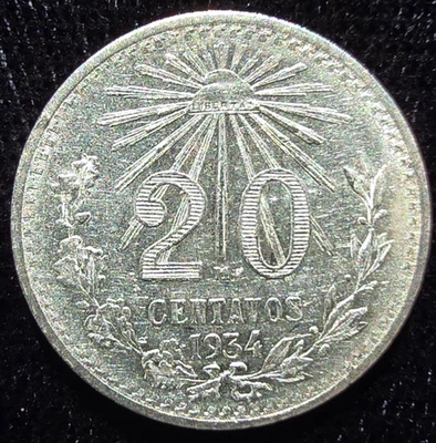 1934 Mexico 20 Centavo BU KM 438 (A071) - Image 1 of 2