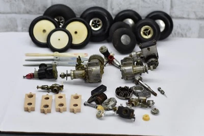 Lot of Vintage Model Airplane Parts and Pieces Motor -  Japan - Image 1 of 4