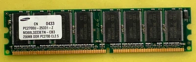 SAMSUNG M368L3223ETN-CB3 256MB PC2700 CL2.5 DDR MEMORY - Image 1 of 3