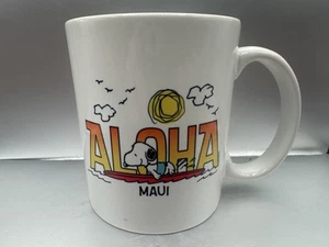 Snoopy Aloha Hawaii Coffee Mug 2019 Peanuts Surfboard Very Good Condition - Picture 1 of 6