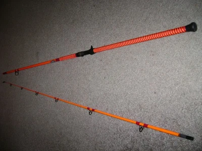 ORANGE GLOW ROD MEAT HUNTER FLEX 10' HEAVY Casting -USA MADE! - BIG FISH, CATF! - Image 1 of 4