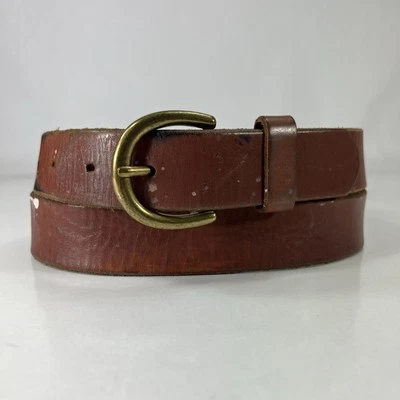 Cintura in pelle marrone con schizzi verniciati - donna taglia 38 - Immagine 1 di 4