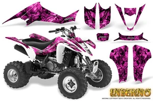 KIT DE GRÁFICOS SUZUKI LTZ 400 KAWASAKI KFX 400 03-08 CREATORX CALCOMANÍAS INFERNO ROSA - Imagen 1 de 1