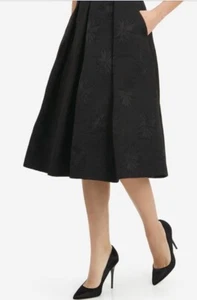 Fenn Wright Manson Size 8 Black Van Gogh Skirt Pleated Textured Midi £129 Bnwt - Picture 1 of 7