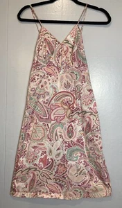 Vintage Y2K B Moss Babydoll Fairy Sheath Dress Size 2 Pink Paisley Whimsigoth - Picture 1 of 18