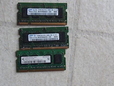 Samsung/HY 1.5GB Kit (3x512MB) OEM Laptop Ram DDR2 PC2-5300S M470T6554EZ3-CE6 - Image 1 of 4